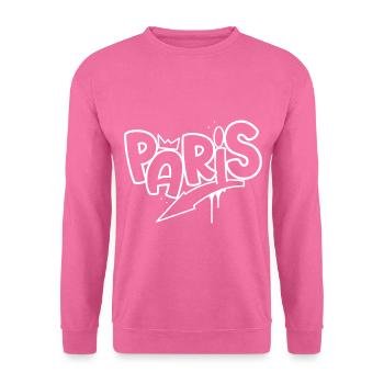 Paris Graffiti - Sweat-shirt Unisexe - rose - Devant