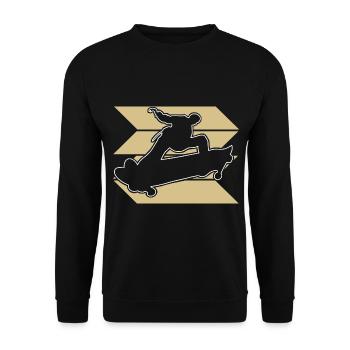 Skateboard Skater - Unisex Sweatshirt - black - Front - Alina (178cm) & Michal (187cm)