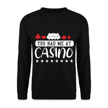 Poker Leidenschaft Du Hattest Mich Am Casino - Unisex Pullover - Schwarz - Vorne - Alina (178cm) & Michal (187cm)