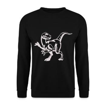Cadeau de dinosaure Raptor - Sweat-shirt Unisexe - noir - Devant - Alina (178cm) & Michal (187cm)