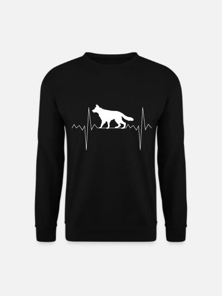Herzfrequenz Herzschlag Schäferhund Geschenk - Unisex Pullover - Schwarz
