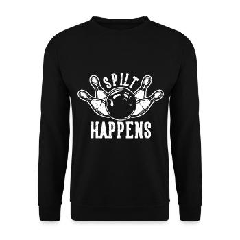 Split Happens Bowling Pins Bowler Bowling-Team - Unisex Pullover - Schwarz - Vorne - Alina (178cm) & Michal (187cm)