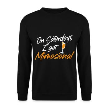 On Saturdays I Get Mimosional Brunch Shirt - Unisex Pullover - Schwarz - Vorne - Alina (178cm) & Michal (187cm)