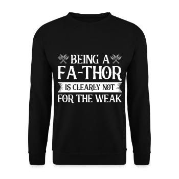Fa-Thor Father Papa Dad - Unisex Sweatshirt - black - Front - Alina (178cm) & Michal (187cm)
