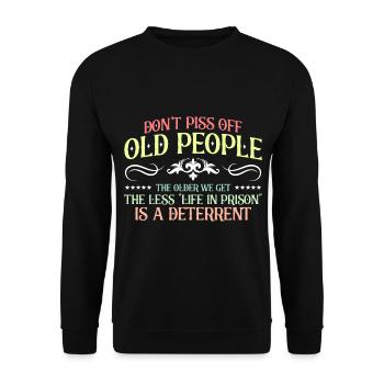 Personnes âgées Grand-père sarcastique - Sweat-shirt Unisexe - noir - Devant - Alina (178cm) & Michal (187cm)