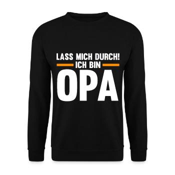 Großvater Großpapa Opi Opa - Unisex Pullover - Schwarz - Vorne - Alina (178cm) & Michal (187cm)