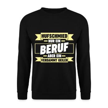 Hufbeschlagschmied Pferdeschmied Hufschmied - Unisex Pullover - Schwarz - Vorne - Alina (178cm) & Michal (187cm)