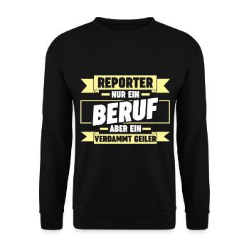 Journalistik Journalist Reporter - Unisex Pullover - Schwarz - Vorne - Alina (178cm) & Michal (187cm)