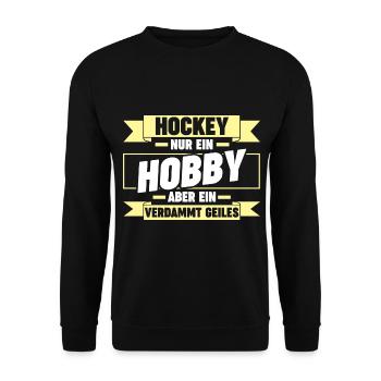 Eishockey Hockeyspieler Hockey - Unisex Pullover - Schwarz - Vorne - Alina (178cm) & Michal (187cm)