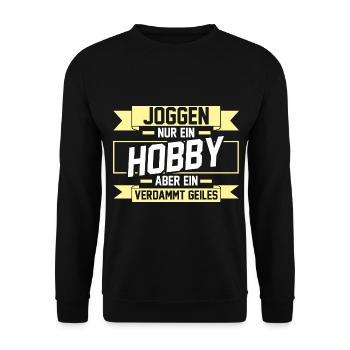 Läufer Joggen Laufen - Unisex Pullover - Schwarz - Vorne - Alina (178cm) & Michal (187cm)