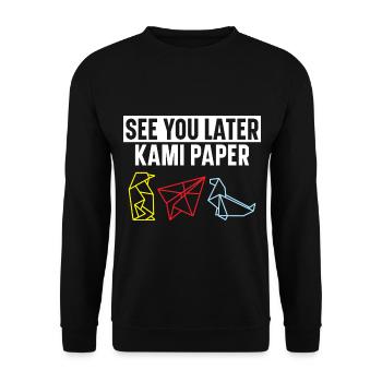 See You Later Kami Paper Origami Japanese Art - Unisex Sweatshirt - black - Front - Alina (178cm) & Michal (187cm)