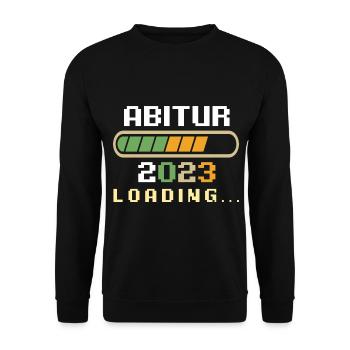 Abiturienten Abschluss 2023 Abitur - Unisex Pullover - Schwarz - Vorne - Alina (178cm) & Michal (187cm)
