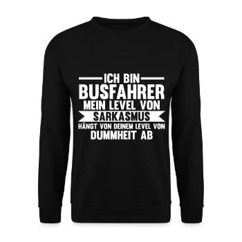 Bus Busfahrer - Unisex Pullover - Schwarz - Vorne - Alina (178cm) & Michal (187cm)