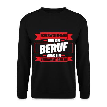 Feuerwehrmann Feuerwehr - Unisex Pullover - Schwarz - Vorne - Alina (178cm) & Michal (187cm)