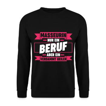 Physiotherapeutin Massage Masseurin - Unisex Pullover - Schwarz - Vorne - Alina (178cm) & Michal (187cm)