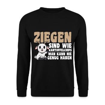 Ziege Ziegenbauer Bauernhof Landwirt Bauer Ziegen - Unisex Pullover - Schwarz - Vorne - Alina (178cm) & Michal (187cm)