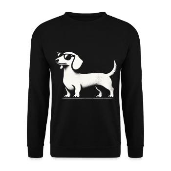 Dachshund with Sunglasses Dachshund Silhouette Dog - Unisex Sweatshirt - black - Front - Alina (178cm) & Michal (187cm)