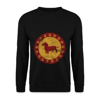 Dackel - Unisex Pullover - Schwarz - Vorne - Alina (178cm) & Michal (187cm)