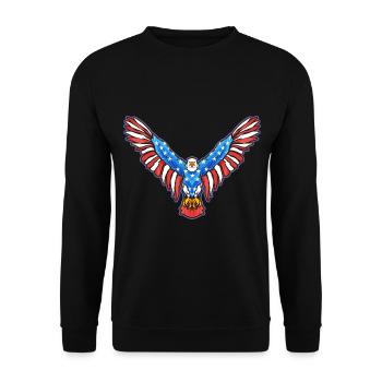 American Bald Eagle American 4. - Unisex Sweatshirt - black - Front - Alina (178cm) & Michal (187cm)