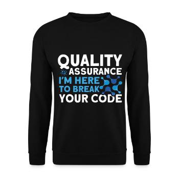 QA Engineer QA Tester Software Tester - Unisex Sweatshirt - black - Front - Alina (178cm) & Michal (187cm)