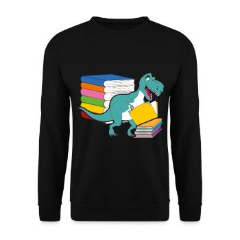 Dinosaur Books Future Paleontologist Dinosaurs - Unisex Sweatshirt - black - Front - Alina (178cm) & Michal (187cm)