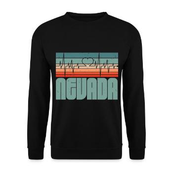 Retro Nevada USA Staat Amerika Nevadan Carson City - Unisex Pullover - Schwarz - Vorne - Alina (178cm) & Michal (187cm)
