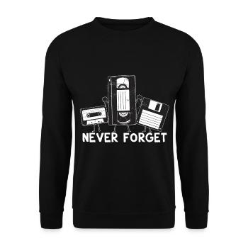 Vergessen Sie niemals Medienkassetten, VHS und Diskette - Unisex Pullover - Schwarz - Vorne - Alina (178cm) & Michal (187cm)