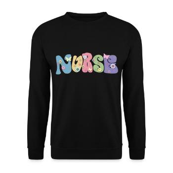 Cool Flower Nurse Cadeau pour les infirmières futures infirmières - Sweat-shirt Unisexe - noir - Devant - Alina (178cm) & Michal (187cm)