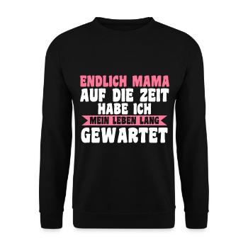 Mutter Mama - Unisex Pullover - Schwarz - Vorne - Alina (178cm) & Michal (187cm)