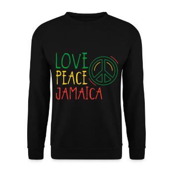 Jamaica Liebe Jamaika Urlaub Rasta - Unisex Pullover - Schwarz - Vorne - Alina (178cm) & Michal (187cm)