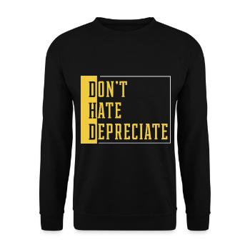 Don't Hate Depreciate - Accountant Funny Gift - Unisex Sweatshirt - black - Front - Alina (178cm) & Michal (187cm)
