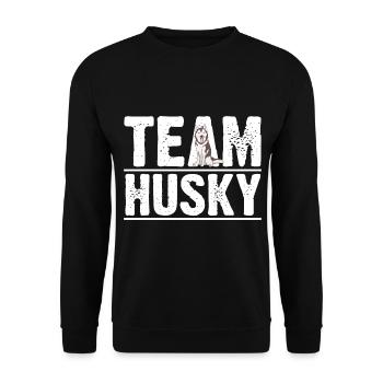 Dog Husky - Unisex Sweatshirt - black - Front - Alina (178cm) & Michal (187cm)