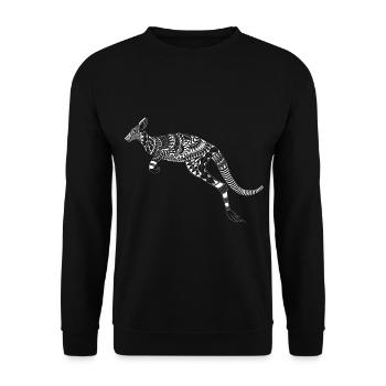 Maori Kangaroo Marsupial - Unisex Sweatshirt - black - Front - Alina (178cm) & Michal (187cm)