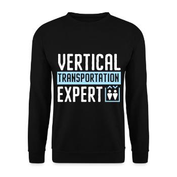 Vertical transport expert It's up and down - Unisex Sweatshirt - black - Front - Alina (178cm) & Michal (187cm)