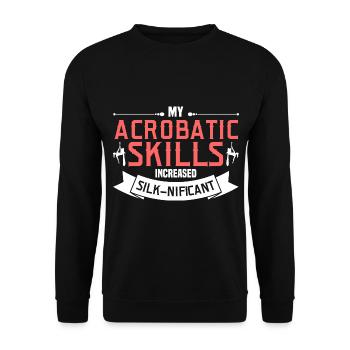 Aerial Silk / Aerial Yoga / Aerial Acrobatics Designs - Unisex Sweatshirt - black - Front - Alina (178cm) & Michal (187cm)
