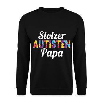 Vater Papa Autismus Autist Autisten - Unisex Pullover - Schwarz - Vorne - Alina (178cm) & Michal (187cm)