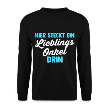 Patenonkel Onkel - Unisex Pullover - Schwarz - Vorne - Alina (178cm) & Michal (187cm)