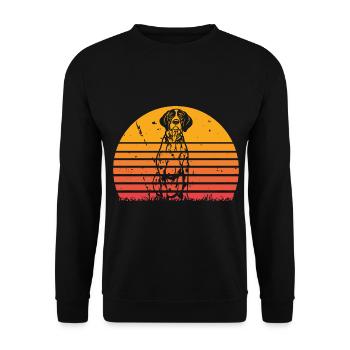 German Wirehaired Sunrise Vintage - Unisex Sweatshirt - black - Front - Alina (178cm) & Michal (187cm)