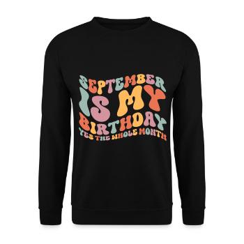 Septembre Anniversaire - Sweat-shirt Unisexe - noir - Devant - Alina (178cm) & Michal (187cm)