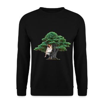 Girl, Tree, Nature, Bird, Swing, Fantasy, Flora - Unisex Sweatshirt - black - Front - Alina (178cm) & Michal (187cm)