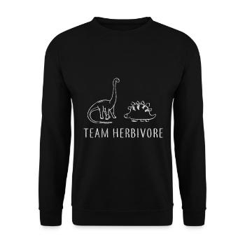 TEAM HERBIVORE DINOSAURIER Veganismus Veganer - Unisex Pullover - Schwarz - Vorne - Alina (178cm) & Michal (187cm)