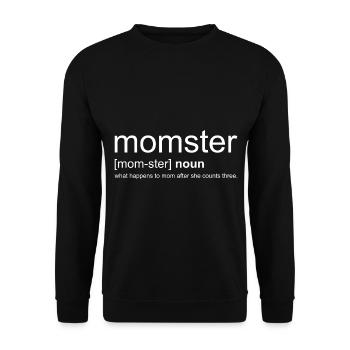Momster - Mama Monster Geschenk für Mütter - Unisex Pullover - Schwarz - Vorne - Alina (178cm) & Michal (187cm)