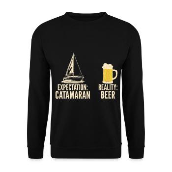 Catamaran sailing - Unisex Sweatshirt - black - Front - Alina (178cm) & Michal (187cm)