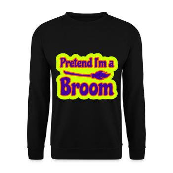Pretend I'm a Broom Tu so als wäre ich ein Besen - Unisex Pullover - Schwarz - Vorne - Alina (178cm) & Michal (187cm)