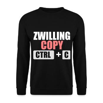 Zwillingsgeschwister Zwilling Zwillinge - Unisex Pullover - Schwarz - Vorne - Alina (178cm) & Michal (187cm)