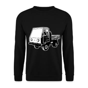 Multicar M25 Multicar Nouveaux camions Multricar - Sweat-shirt Unisexe - noir - Devant - Alina (178cm) & Michal (187cm)