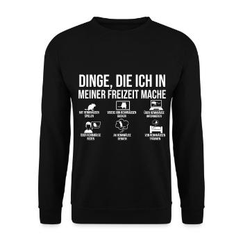 Maus Mäuse Rennmaus - Unisex Pullover - Schwarz - Vorne - Alina (178cm) & Michal (187cm)