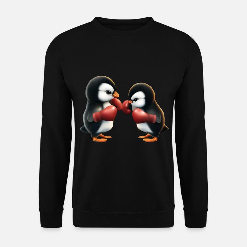 Penguin Boxing Match - Unisex Sweatshirt - black