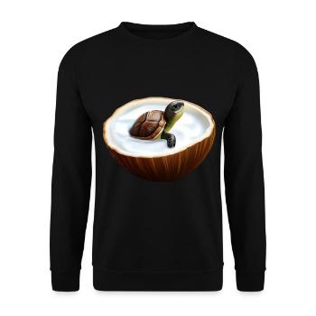 Baby turtle in coconut milk - Unisex Sweatshirt - black - Front - Alina (178cm) & Michal (187cm)