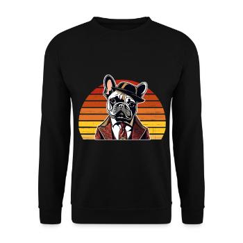 French Bulldog T Shirt Dog funny dog design Hunde - Unisex Pullover - Schwarz - Vorne - Alina (178cm) & Michal (187cm)